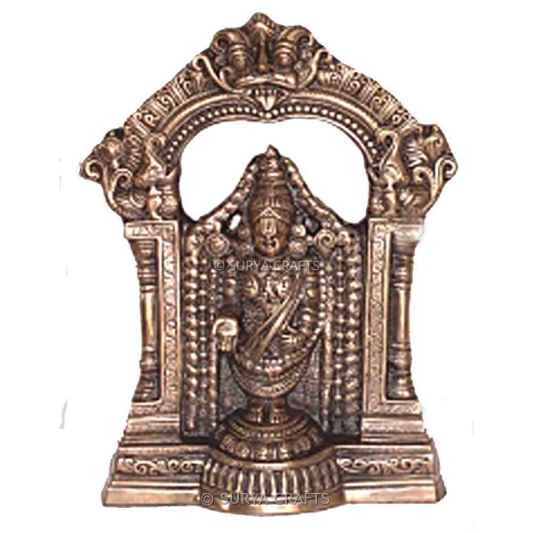 Black Metal Tirupati Balaji Statue - Lord Venkateswara Idol