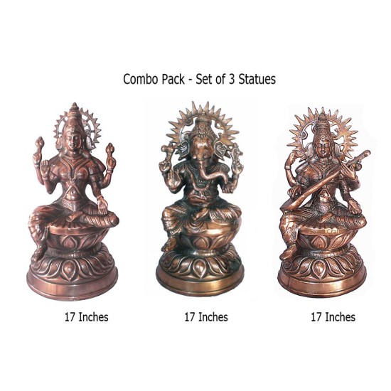 Combo Pack of Laxmi, Ganesha and Saraswati Statues - CP002