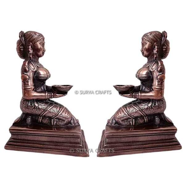Deep Lady Sitting Statue - Set of Two
