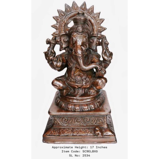Black Metal Ganesha Statue SC9ELBXG