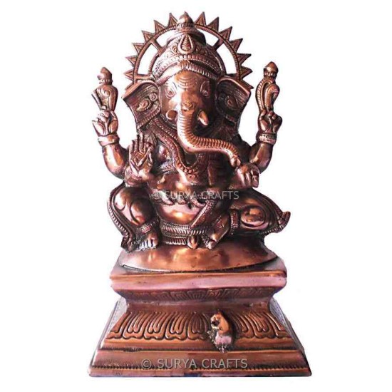 Black Metal Sitting Ganesha Statue