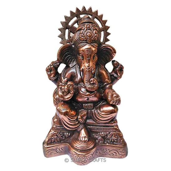 Black Metal Takiya Ganesh Statue Small