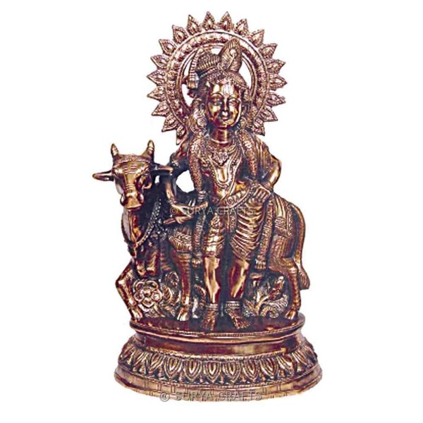 Lord Krishna Statue with Cow