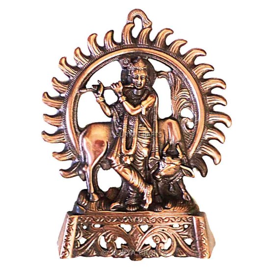 Surya Krishna With Cow Murti Small