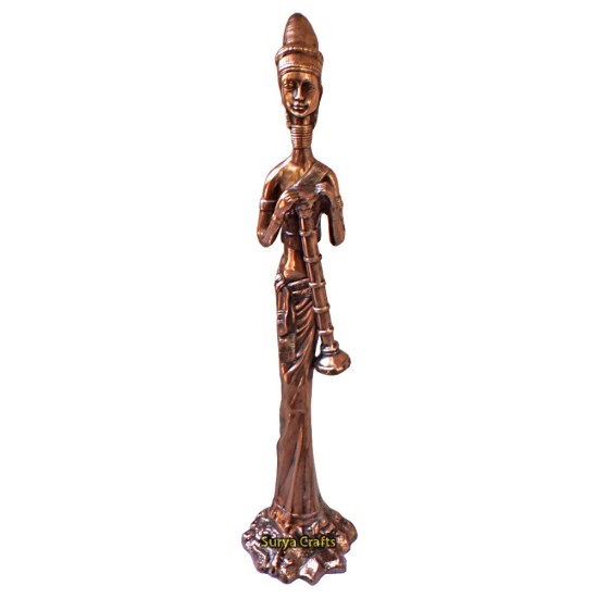 African Lady Statue with Trumpet