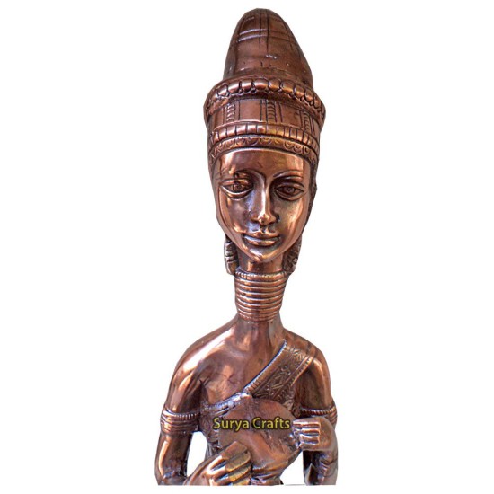 African Lady Statue with Trumpet