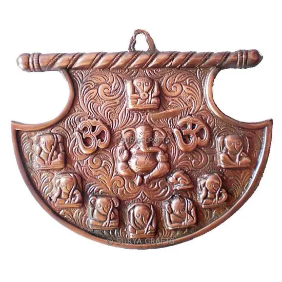 Pankha Ashta Ganesh Wall Plate Small Pankha Ashta Ganesh Wall Plate Small